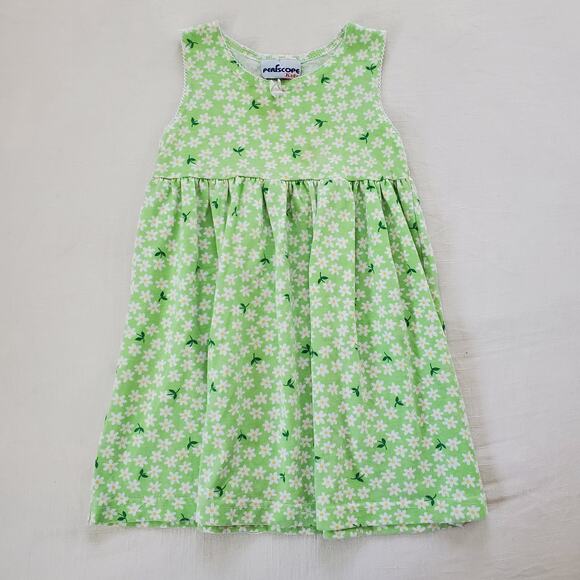 Vintage Other - Vintage Green Daisy Sleeveless Dress 4t